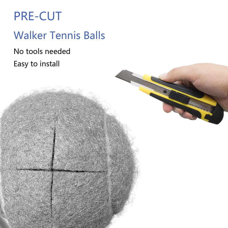 [Australia] - Tennis Balls for Walkers, Pre Cut Walker Glide Balls for Chairs, Desks, Furniture Legs and Floor Protection, Heavy Duty Long Lasting Felt Pad Glide Coverings - 4PCS Gray Gray-4PCS 