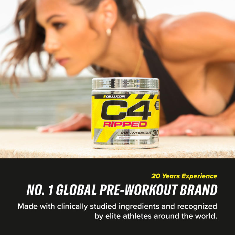 [Australia] - C4 Ripped - Pre-Workout Booster - Raspberry Lemonade | Drink powder for energy drink | 150 mg caffeine + beta-alanine + green coffee bean extract | 30 servings 