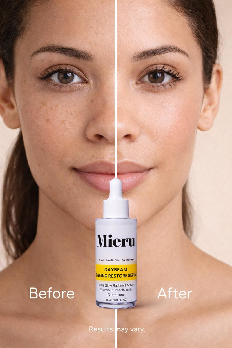 MIERU Brightening Face Serum for Dark Spots & Hyperpigmentation | Overnight Treatment with Glutathione, Vitamin C, Ceramides & Hyaluronic Acid | Anti Aging Night Serum 1oz