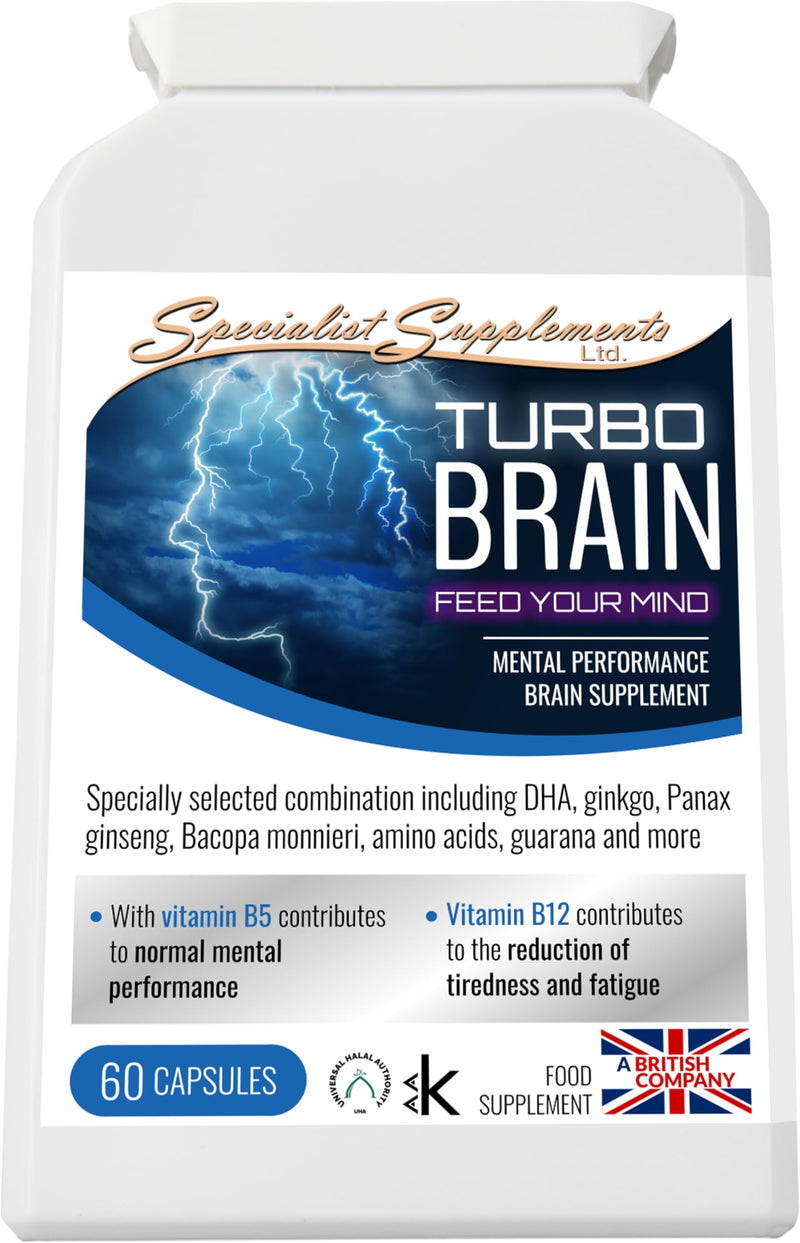 Turbo Brain (Mental Performance Brain Supplement), 60 Capsules