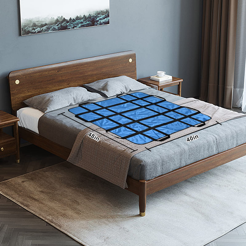 [Australia] - Positioning Bed Pad with Handles 48" X 40"Elderly Lifting Devices Transfer Board Slide Sheet Patient Transfer Board Draw Sheets Sling Transfer Belt with Handles Waterproof Reusable Washable Blue 