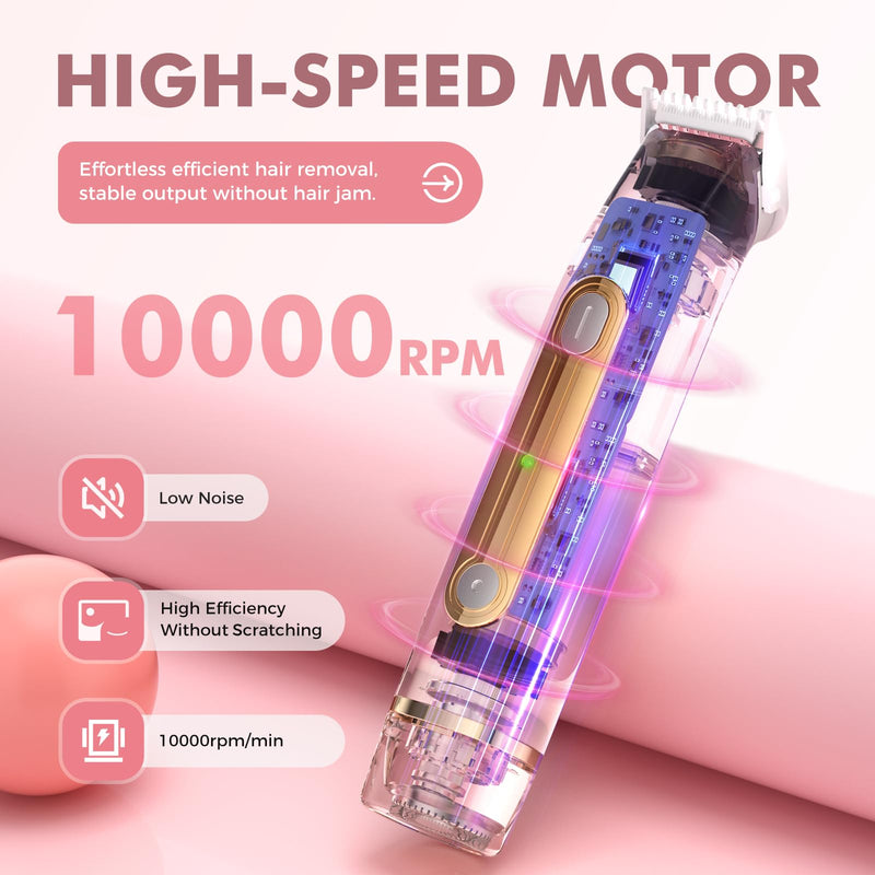 [Australia] - 2 in 1 Bikini Trimmer for Women, Dual Head Electric Razor, IPX7 Waterproof Wet/Dry Use Women Electric Shaver, Painless Body Facial Hair Remover for Bikini Legs Arm Underarm, (Lavender) Lavender 