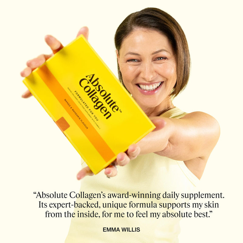 Absolute Collagen Marine Liquid Collagen Supplement for Women | New Mango & Mandarin Flavour, Supports Hair, Nail & Skin Health, 8000mg of Hydrolysed Collagen per Sachet, Vitamin C | 14 Sachets 140 ml (Pack of 1)