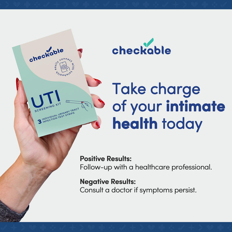 [Australia] - Checkable® Urinary Tract Infection Screening Strips (3ct) and Checkable D-Mannose UTI Supplements (60ct) Combo Pack 1 Count (Pack of 2) 