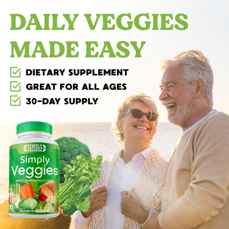 [Australia] - Simply Nature's Promise - 90 Veggie Capsules - Made with Whole Food Superfoods, Packed with Beta Carotene & 18 Different Vegetables - 100% Soy Free 