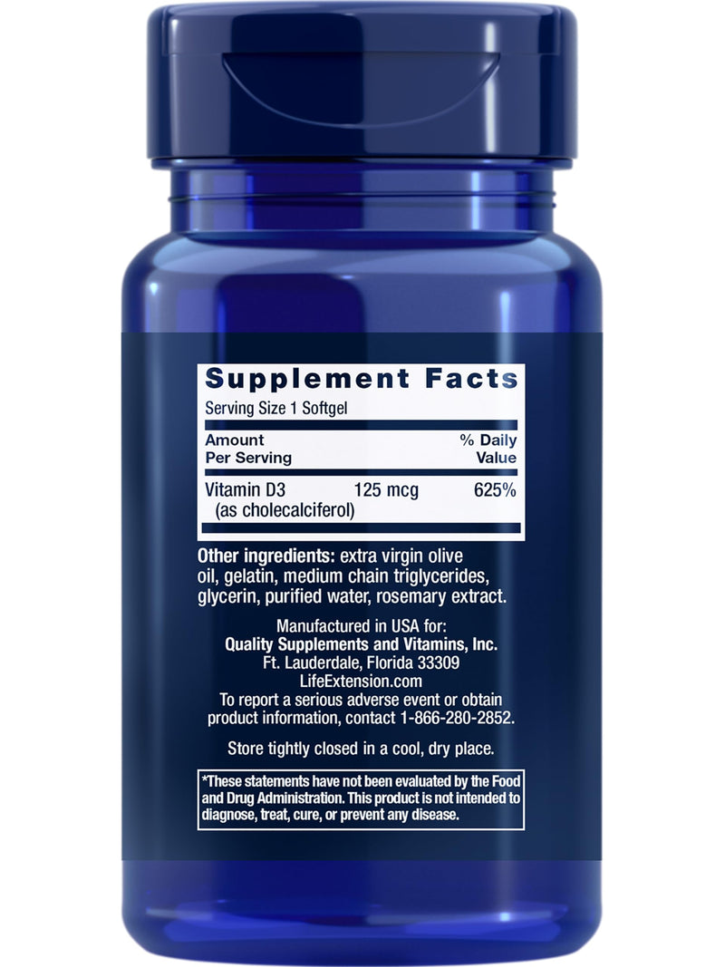 Life Extension Optimized Folate Heart & Brain Support Tablets and Vitamin D3 Bone, Brain & Immune Health Softgels - 100 Tablets, 60 Softgels Unflavored + Vitamin D3 125 mcg 100 Count (Pack of 1)