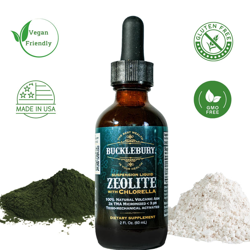 [Australia] - Zeolite Liquid Suspension w/Chlorella - Detox Support, Immune System and Digestive Tract Health Support for Kids and Adults (60 Servings) Zeolite Suspension Liquid with Chlorella 