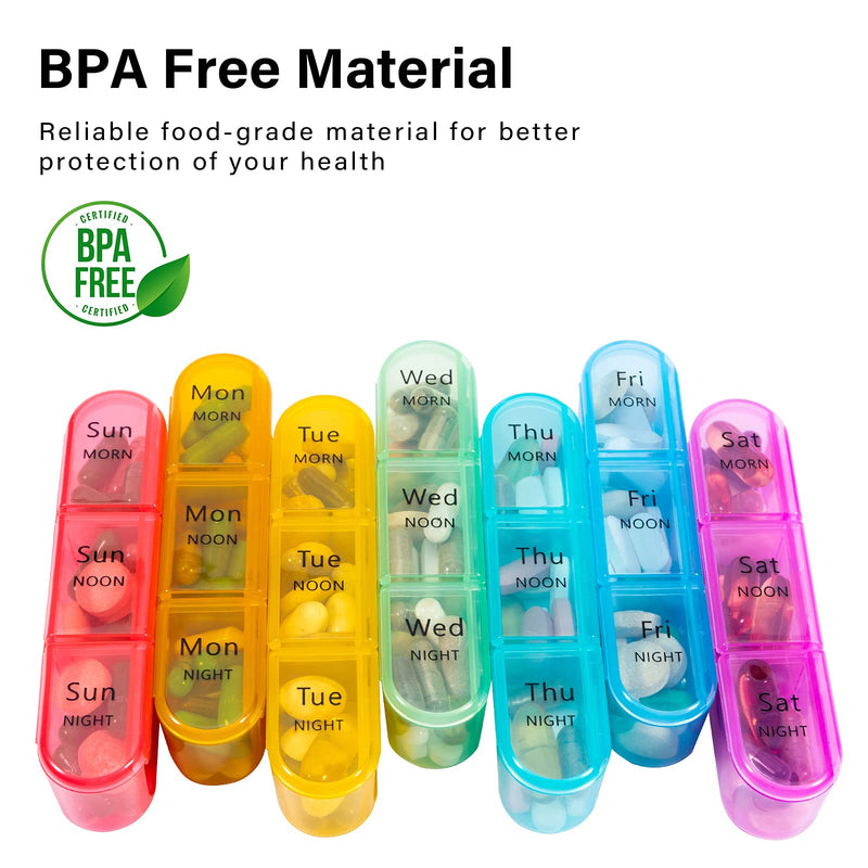 [Australia] - Daviky Pill Organizer 3X a Day, Weekly Pill Organizer 3 Times a Day, Pill Box 7 Day, Pill Cases Organizers 7 Day, Daily Pill Box Organizer, Medicine Organizer Box to Hold Vitamins and Medication Black 