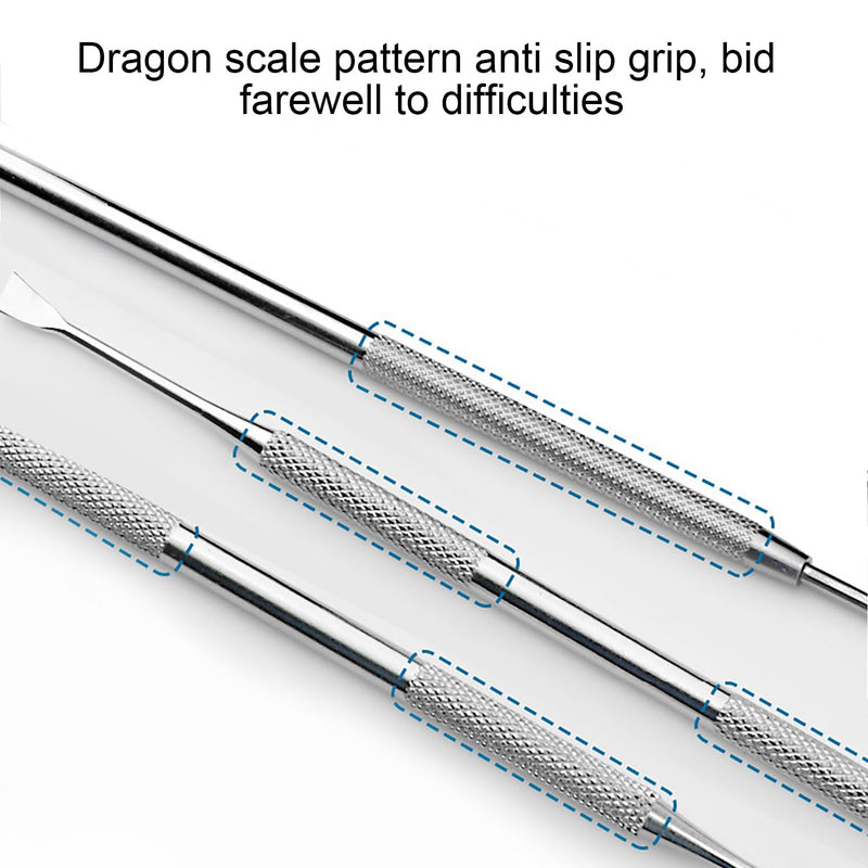 [Australia] - EUZUXU Tartar Remover Dog Tooth Cleaner Double Head Dental Care Set of 4 Professional Teeth Cleaning Tartar Remover Made of Stainless Steel 