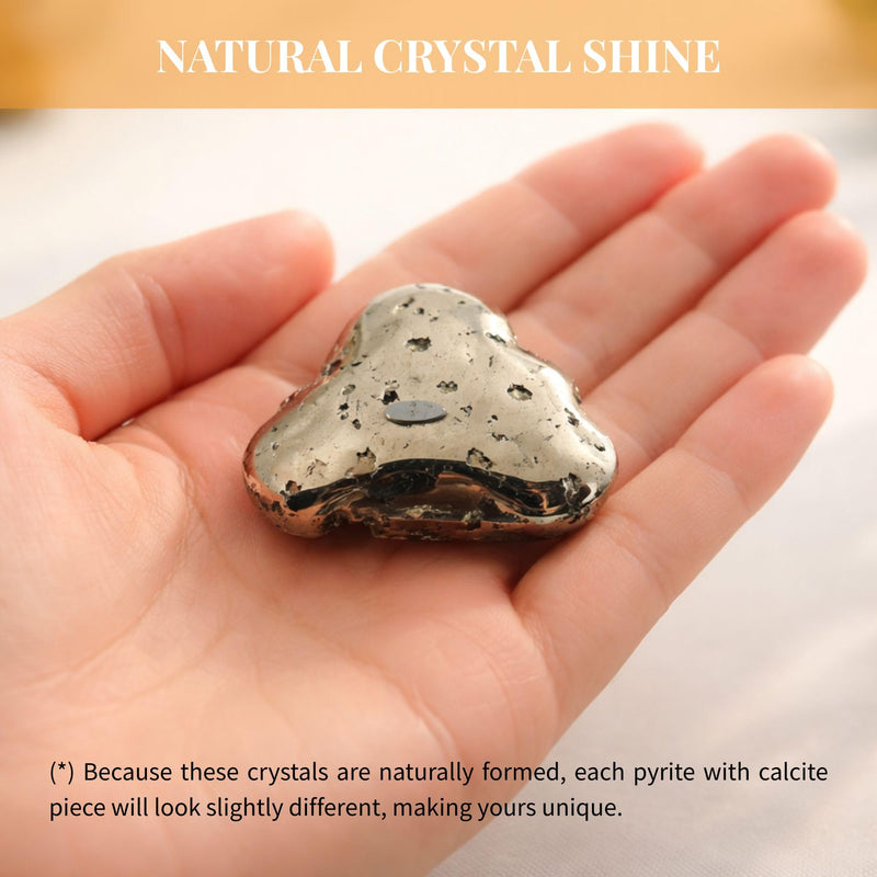 Pyrite Crystal Cloud – Natural Peruvian Palm Stone for Abundance & Protection – Hand Carved Pyrite Stone for Feng Shui & Meditation – High Shine Golden Healing Crystal from Peru (6 to 7 oz) 6 to 7 oz
