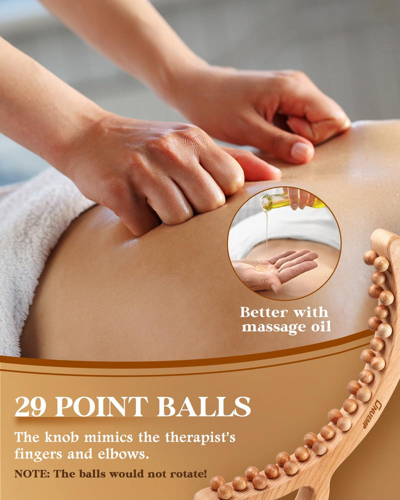 [Australia] - ONUEMP Wood Therapy Massage Tools, Cellulite Massager Body Slim Brush, Maderoterapia Kit Colombiana for Lymphatic Drainage, Body Sculpting, Myofascial Release, Deep Tissue 