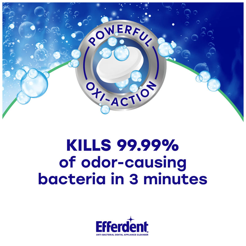 [Australia] - Efferdent Retainer Cleaning Tablets, Denture Cleaning Tablets for Dental Appliances, Minty Fresh & Clean, 126 Count 126 Count (Pack of 1) Denture Cleanser Tablets 