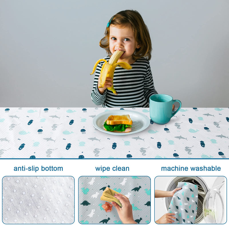 [Australia] - Splat Mat 2 Pack for Under High Chair & Arts & Eating Mess, Waterproof Baby Playtime Anti-Slip High Chair Mat for Floor or Table, Reusable & Portable Splash Mat for Under High Chair, 46" x 42" Gray 