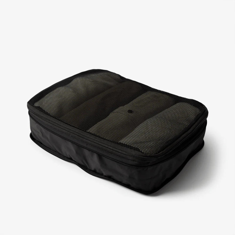 Halfday Modular Mesh Compression Packing Cubes Set (Medium + Large), Black | 2 Lightweight Ripstop Travel Organizers, Space-Saving Design, Durable & Easy-to-Clean, Mesh, Packs Down from 4.5” to 3”