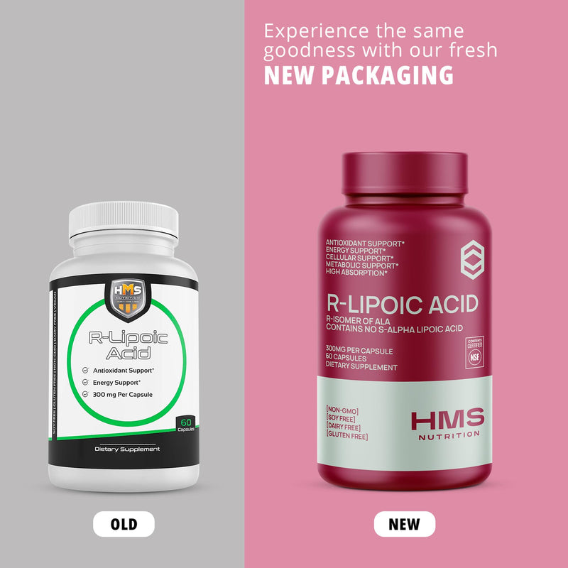 [Australia] - Stabilized R-Lipoic Acid 300mg Per Serving, R Alpha Lipoic Acid ALA Supplement Antioxidant for Nerve, Energy & Metabolism Support, NSF Certified Supplements, Non-GMO & Vegan,60 Capsules,2 Month Supply 60 Count (Pack of 1) 