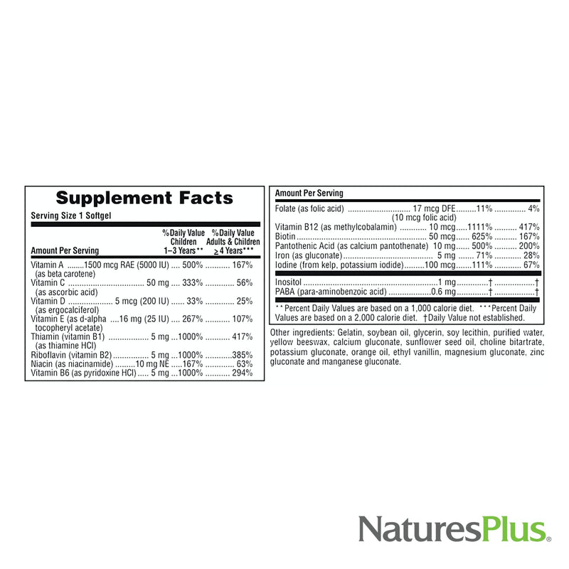 NaturesPlus Children’s Vita-Gels Multivitamin, Natural Orange Flavor - 90 Softgels - Gluten Free - 90 Servings 90 Count (Pack of 1)