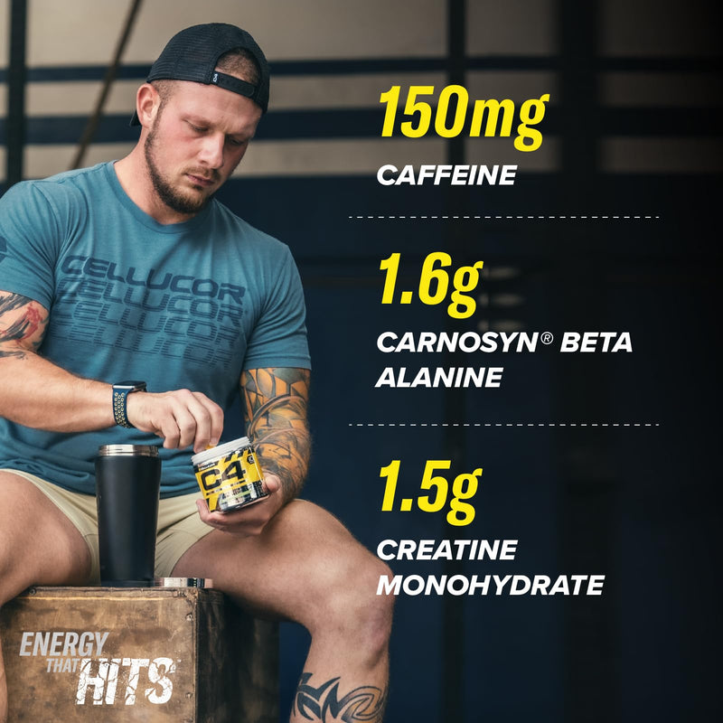C4 Original Beta Alanine Sports Nutrition Bulk Pre Workout Powder for Men & Women | Best Pre-Workout Energy Drink Supplements | Creatine Monohydrate | Cherry Limeade | 30 Servings