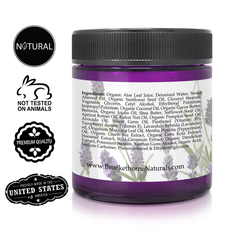 [Australia] - Relax Therapeutic Massage Lotion – All Natural Enriched with Lavender & Peppermint Essential Oils Perfect for Massage Therapy - Massage Cream for Full Body Massage - Brookethorne Naturals 8oz 
