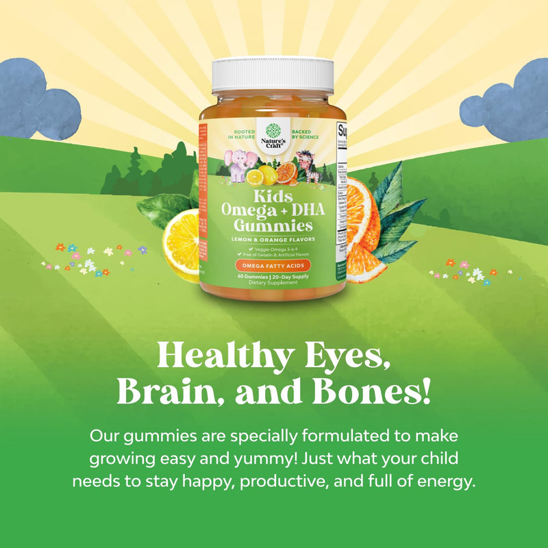 Bundle of Kids Gummies - DHA Fatty Acids Omega 3 6 9 for Brain, Immune Strength & Vision and Multivitamin for Immune Support with Vitamins A, C, D3, E, B6 & B12, Zinc & Iodine