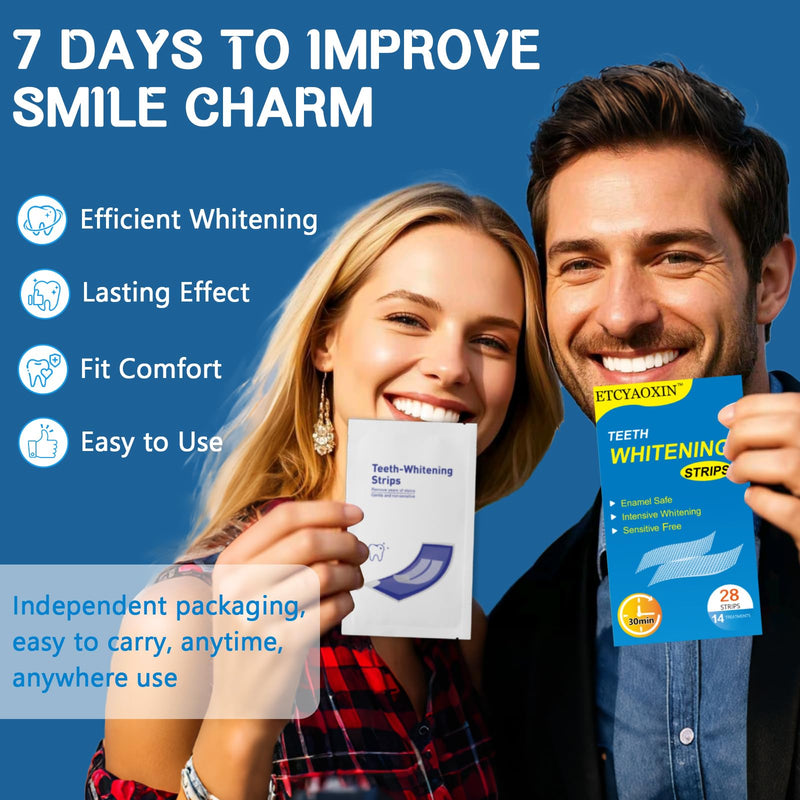 [Australia] - 14 Day Teeth Whitening Strips,Treatments Teeth Whitening KitÔºåSensitive Teeth Whitening StripsÔºåEnamel Safe Tooth Whitening StripsÔºåDeep Stains Removal Teeth White Strips(28) 
