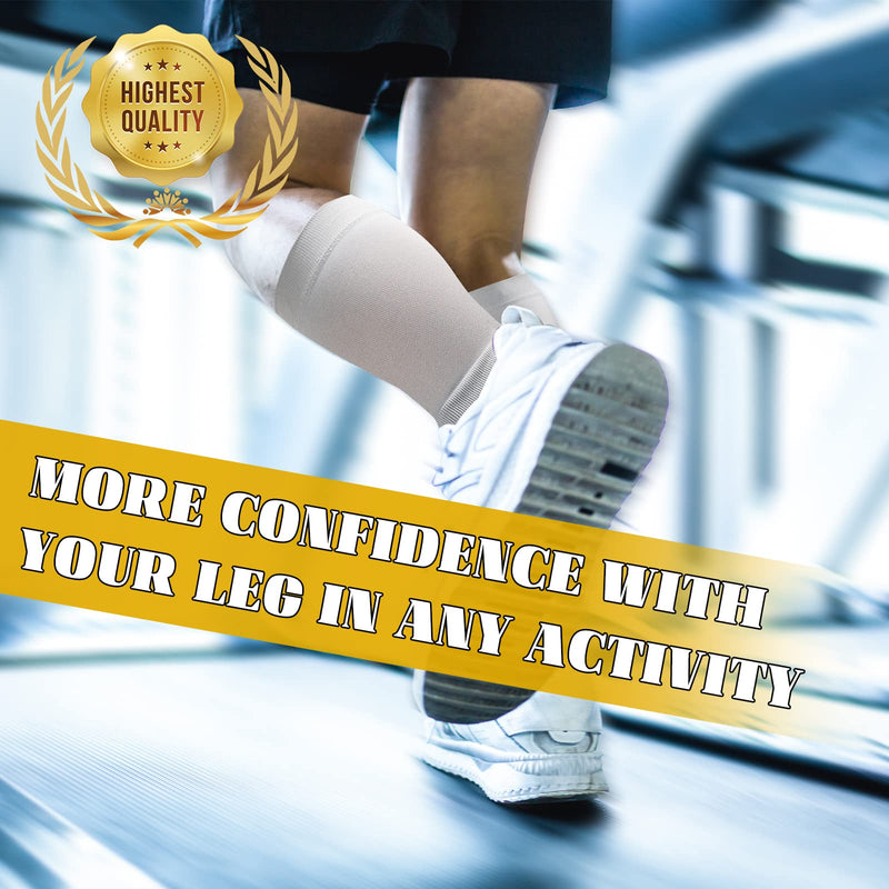 15-20mmHg Skin Calf Compression Sleeve Men and Women Wide Calf Sleeve Brace Compression Socks for Leg Support, Shin Splint,Pain Relief 3X-Large