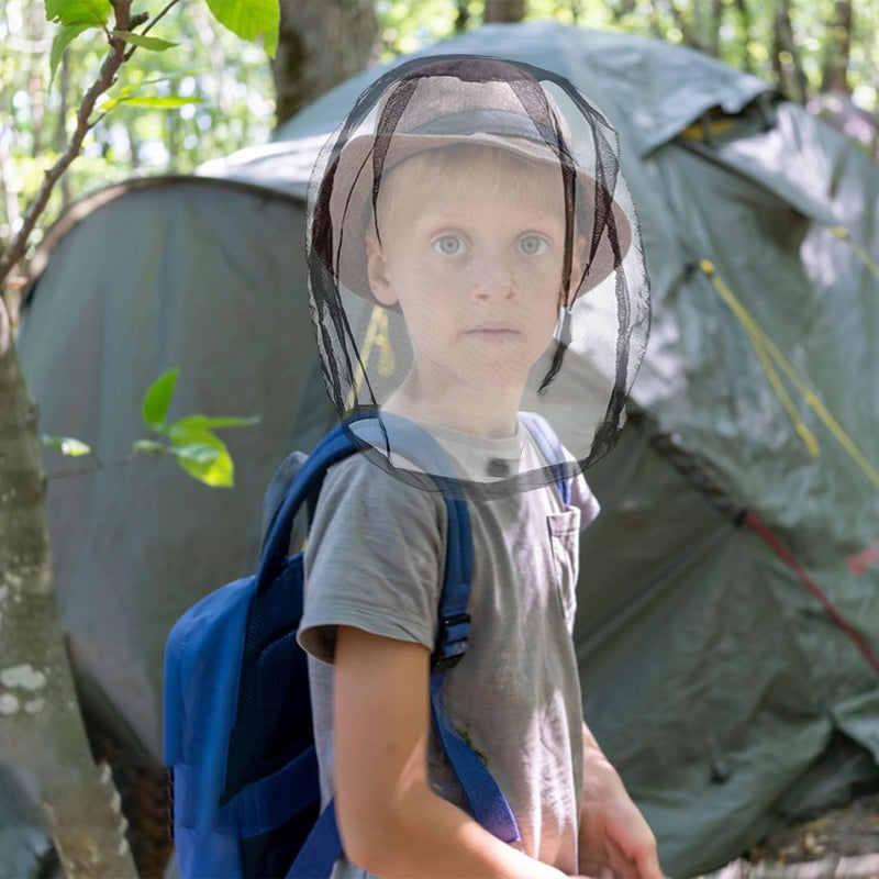 [Australia] - SJUNJIE Pack of 2 Mosquito Net Head Soft Mosquito Repellent Head Net Outdoor Mosquito Repellent Hood Pest Control Mosquito Head Net for Outdoor Activities Fishing Camping and Travel 