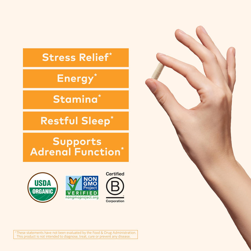 [Australia] - ORGANIC INDIA Ashwagandha Capsules - Organic Ashwagandha Supplement - Vegan Ashwagandha Root, Gluten-Free, Kosher, Non-GMO, Supports Stress Relief, Energy, and Sleep - 90 Capsules 90 Count (Pack of 1) 