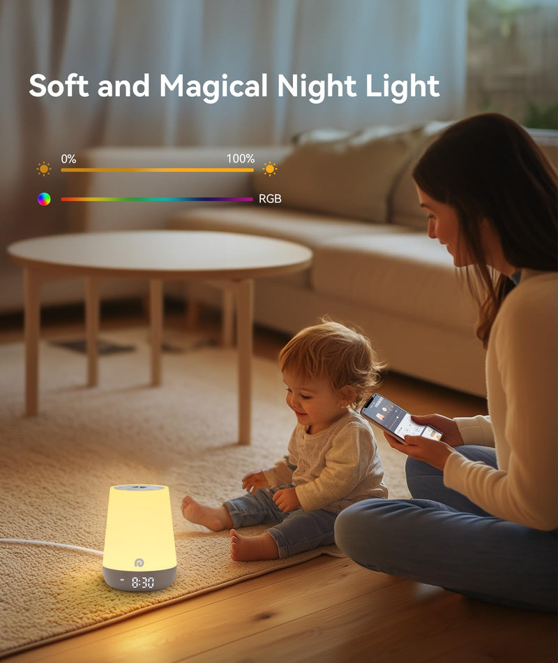 [Australia] - Dreamegg Sound Machine Baby - White Noise Sound Machine Baby With Night Light, Ok to Wake Alarm Clock, 34 Soothing Sounds, Sleep Trainer, Routine Builder, App Control for Kids Nursery Sleeping Bedroom Classic 