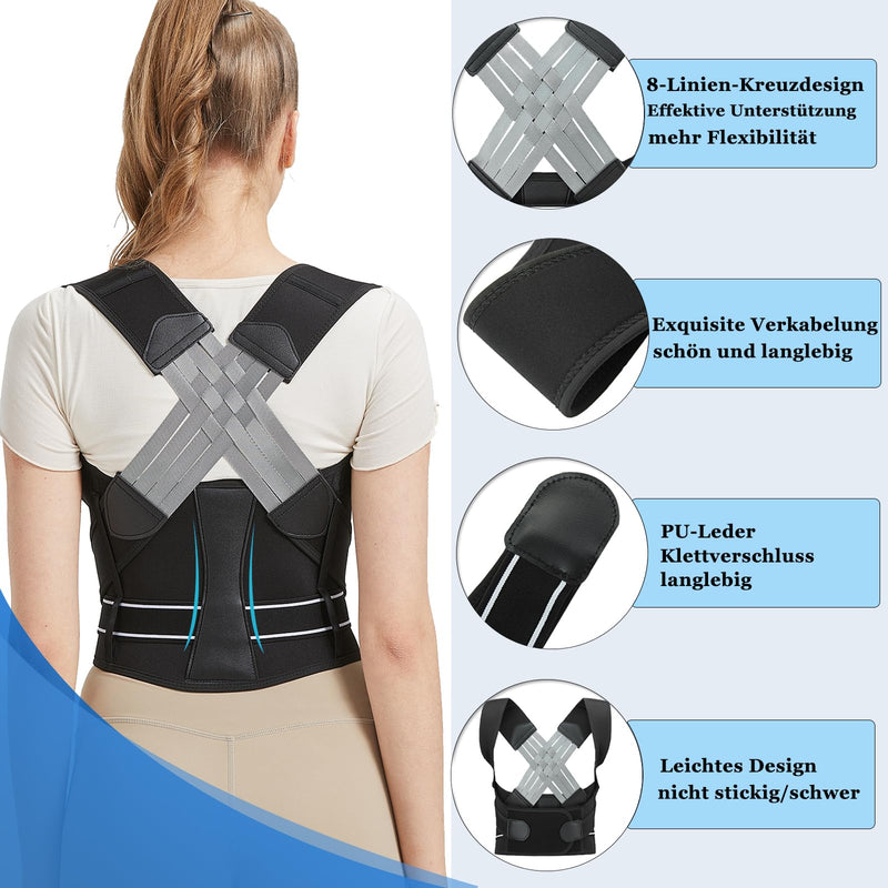 [Australia] - BraceTop back straightener, posture correction back for women and men, lightweight, breathable bandage, back support, shoulder strap, back support belt for back pain, XXL 