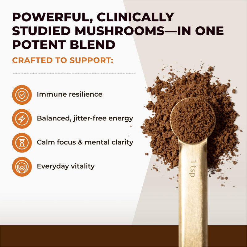 [Australia] - Sacred 7 Mushroom Coffee Booster | Organic Mushroom Supplement Powder ‚Äì Lions Mane, Reishi, Chaga & More | Adaptogen + Nootropic | 100% Fruiting Bodies | Mix with Coffee,Tea, Smoothies - 226 Servings Sacred 7 8 Ounce (Pack of 1) 