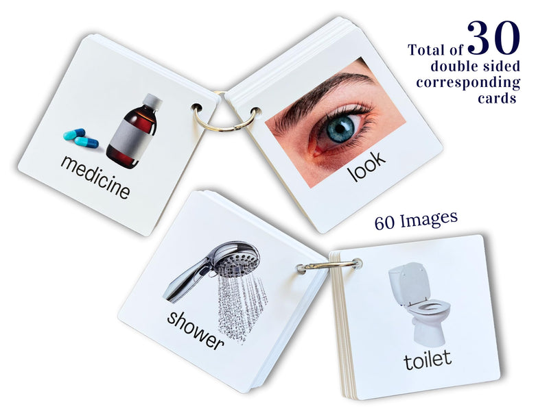 [Australia] - Communication Cards Realistic Images for Non Verbal Adults and Children, Speech Delay, Special Needs Visual Aid 
