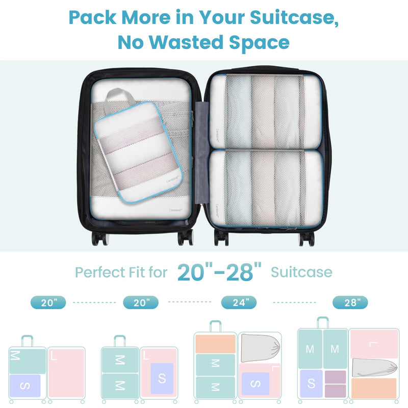 Cambond Spirit Airlines Personal Item Bag 18x14x8 Inch Bundle with Compression Packing Cubes for Travel Women