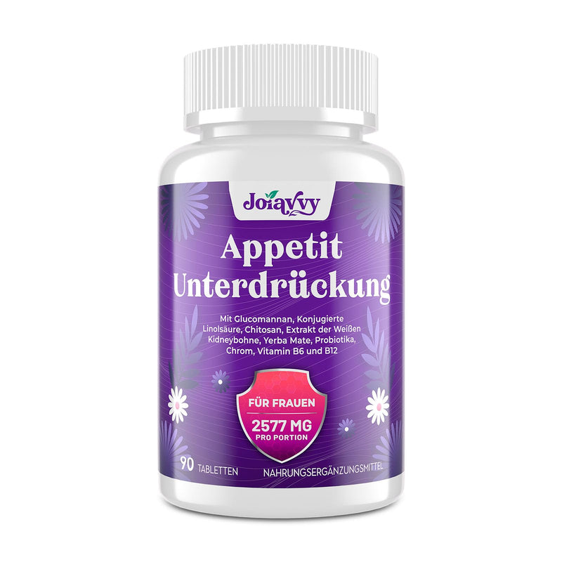 [Australia] - Appetite Suppressant for Women 2577mg, High Dose Glucomannan from Konjac Root, Fast Strong Fat Burner, Optimized with Chromium, Green Tea Extract, Vitamin B12, Natural, Keto (90 Tablets) 90 Pieces (Pack of 1) 