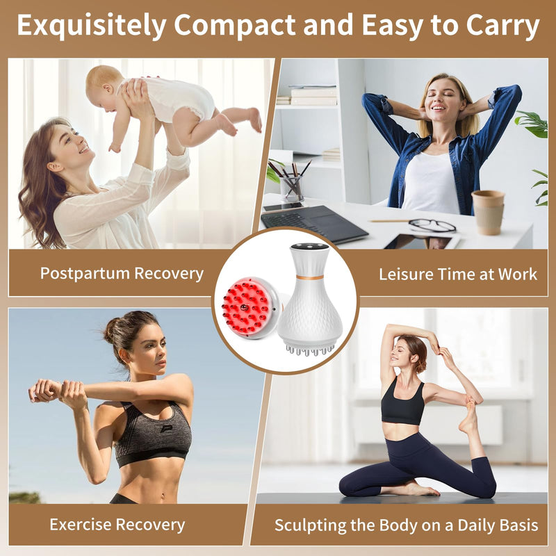 [Australia] - Lymphatic Drainage Massager – Portable Cellulite Massage Tool with 19 Intensity Levels for Relaxing Neck, Legs, Arms & Belly 