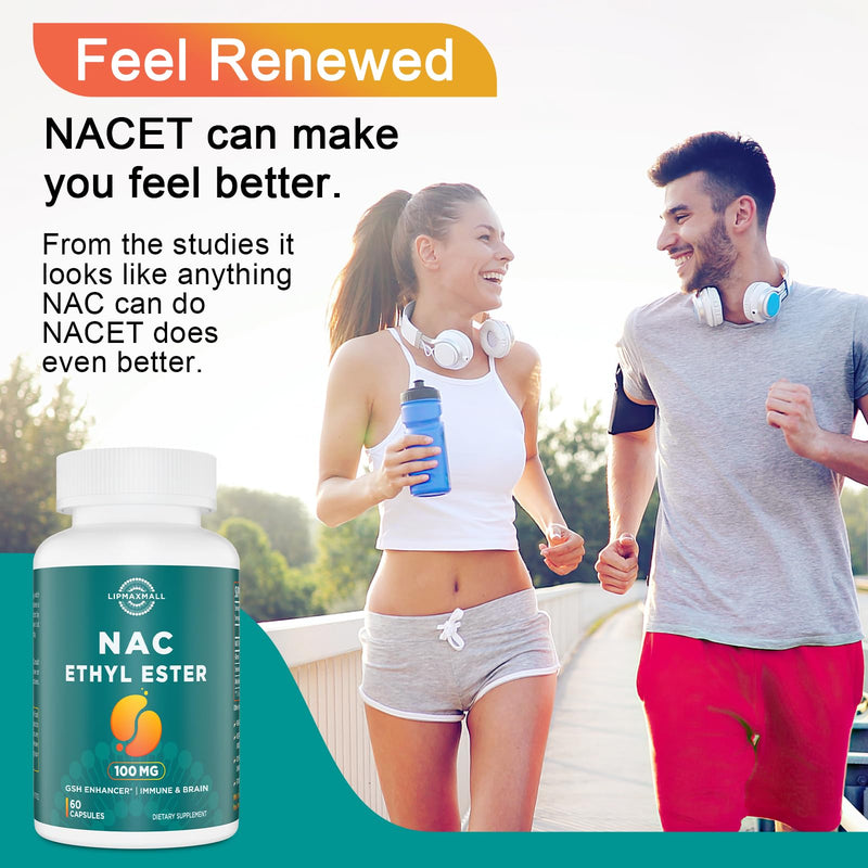 [Australia] - N-Acetyl Cysteine Ethyl Ester 100mg-More Absorption Than 1000mg NAC-with Glycine 600mg-Benefit Glutathione-Good for Immune System & Antioxidant for Adults,NACET(60 Capsules-2 Pack) 60 Count (Pack of 2) 
