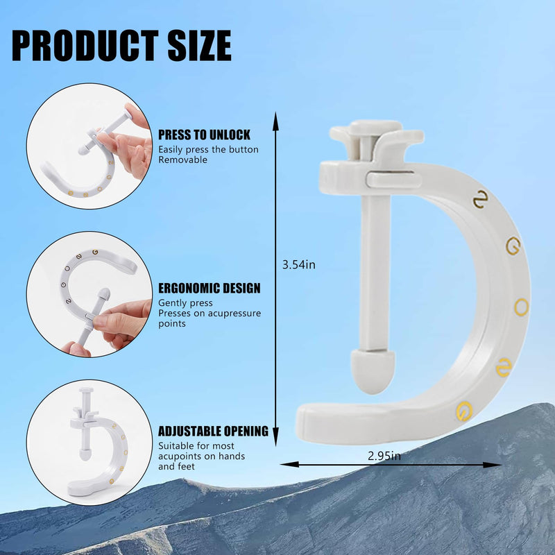 [Australia] - 2PCS Acupuncture Clip Tool, Migraine Relief Hand Clip, Compact Pressure Point Massage Tool, Portable Pressure Point Clip for Hand Foot Ear Migraine Relief, Light Gray 