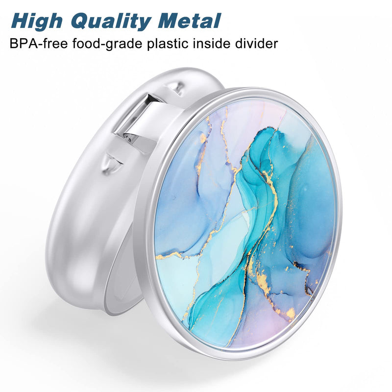 Aiawoxc Pill Case, Cute Travel Pill Box for Purse, Moisture Proof Small Medicine Holder, Portable Pocket Medicine Organizer Dispenser to Hold Vitamins, Cod Liver Oil, Supplements, Colorful Ink Marble