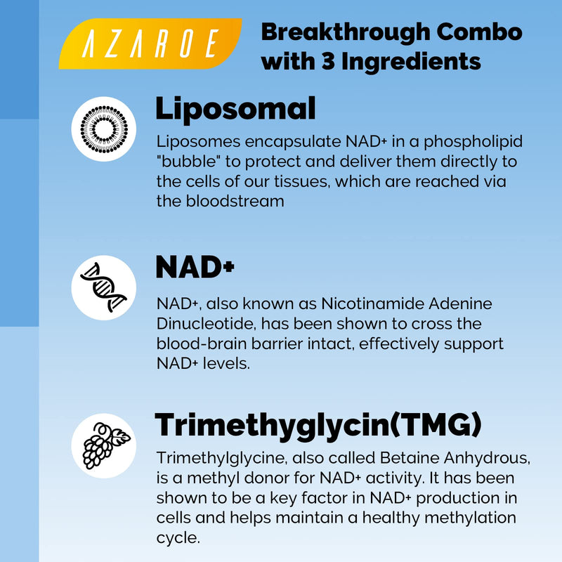 Liposomal NAD+ Softgels 500mg with TMG 250mg, More Efficient Than Nicotinamide Riboside, Supports Cellular Energy & Healthy Aging (60 Count (Pack of 1)) 60 count (Pack of 1)