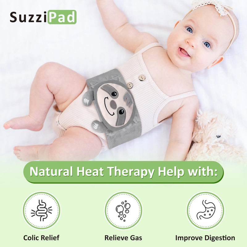 SuzziPad Baby Belly Band for Gas and Colic Relief, Baby Heated Tummy Wrap for Infants Colic Calm, Baby Heating Pad with Natural Warmth, Stomach Relief for Newborns to Toddlers, Cold Pack, Cool Down