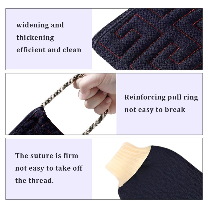 [Australia] - Back scrubber and peeling glove, exfoliating gloves, shower brush back, washing aid to remove dead skin, double-sided, 2 pieces of bath accessories for women and men, bath and shower (navy blue). 