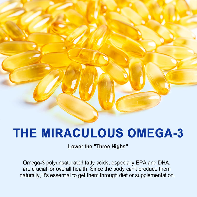 Omega 3 Fish Oil 1280mg Capsules,240 Softgel(4 Months Supply),High Strength Pure Omega 3 Fish Oil,Supports Heart,Brain Function and Eye Health,No Gluten