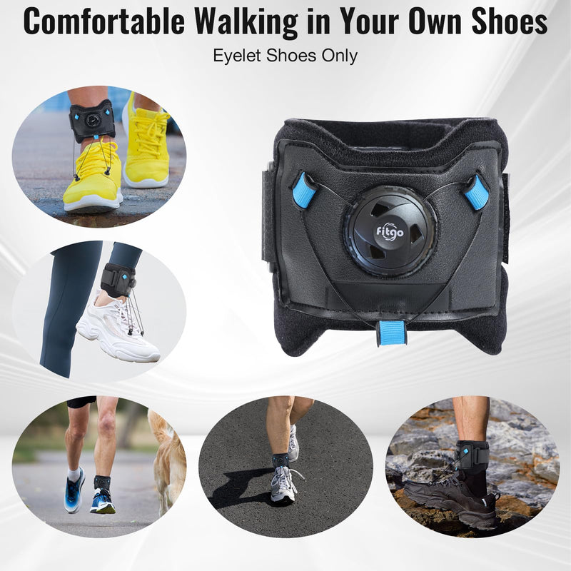 AFO Foot Drop Brace for Walking with Shoes, Upgraded Dial & Thicker Replaceable Wire for Adjustable Dorsiflexion, Ankle Support for Men & Women