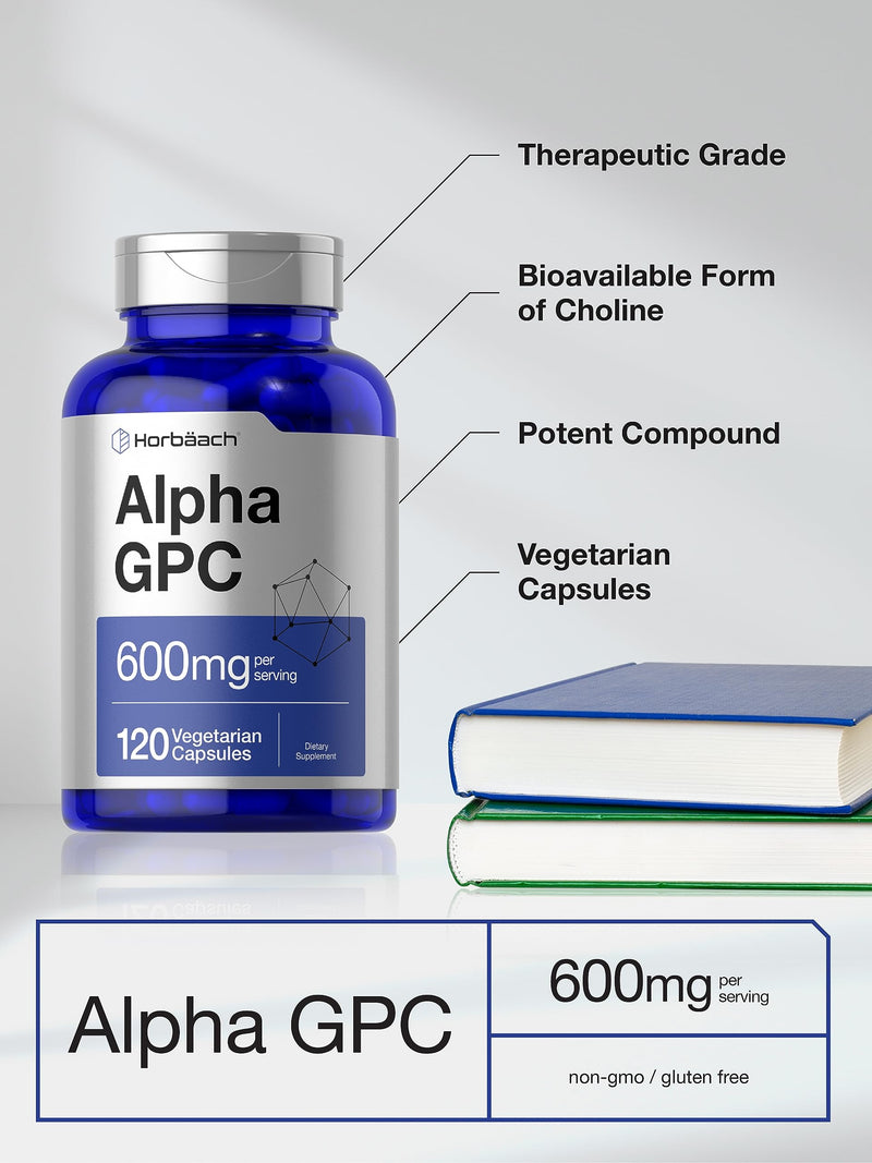 [Australia] - Horb√§ach Alpha GPC 600mg | 120 Capsules | Vegetarian, Non-GMO & Gluten Free Choline Supplement | Supports Healthy Memory, Focus and Clarity 