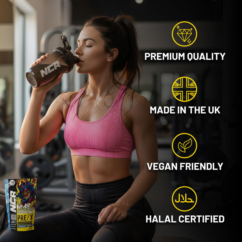 Never Count REPS Sour Blue Razz Pre Workout - 130g Pouch (10 Servings) - Energy Drink Powder with Caffeine, Citrulline, Beta Alanine & More - Controlled Stim Energy - Performance Supplement Sour Blue Raspberry 10 Servings