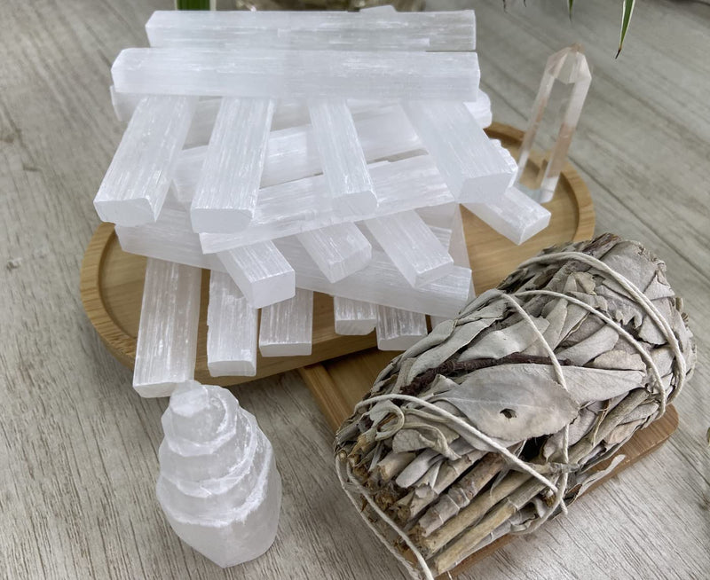 [Australia] - XIANNVXI 4 Inches Selenite Sticks 12PC Large Selenite Crystal Wands White Raw Rough Crystals Bulk for Healing Reiki Metaphysical Energy Drawing Protection Wiccan Altar Supplies 4 Inch-12pc 