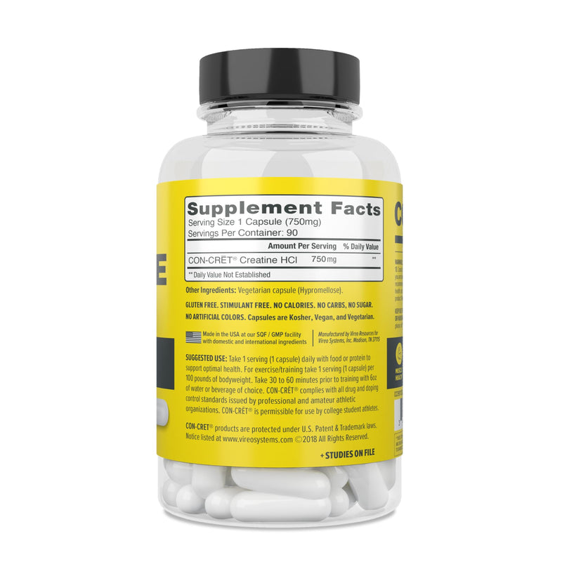 [Australia] - Creatine HCl Capsules | Supports Muscle, Cognitive, and Immune Health | Creatine Pills (90 count) 90 Count Capsules 