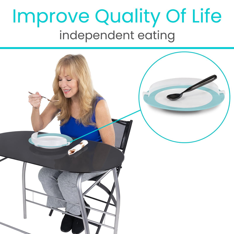 [Australia] - Vive Plate Guard (2 Pack) - Adaptive Equipment No Spill Guards for Eating - One Handed Assistance for Plates, Daily Living Aid for Elderly, Disabled & Parkinsons - Handicap Kitchen Accessories 