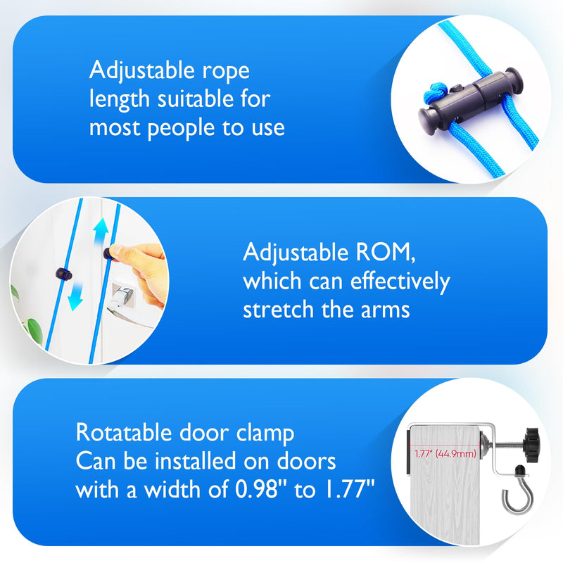 [Australia] - FitBeast Shoulder Pulley for Physical Therapy - Over the Door Pulley for Shoulder Rehab, Shoulder Pulley for Rotator Cuff Recovery and Frozen Shoulder - Durable Nylon Rope and Foam Handles (Blue) Blue 