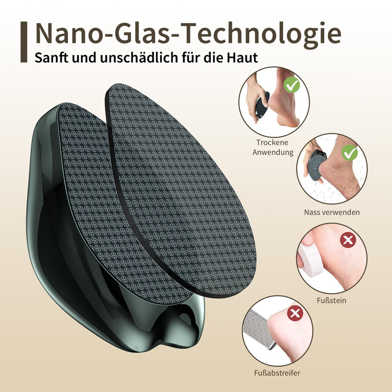 [Australia] - AnjoCare 2-in-1 nano glass callus remover, highly effective callus removal for wet and dry feet, professional callus file, callus rasp for foot care, safe and quick callus removal (black). Black 