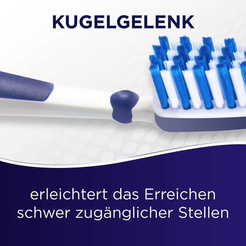 [Australia] - Dr.BEST Interdent Active toothbrush, medium, value pack (2 pieces + 1 free piece), for thorough cleaning right into the spaces between the teeth 